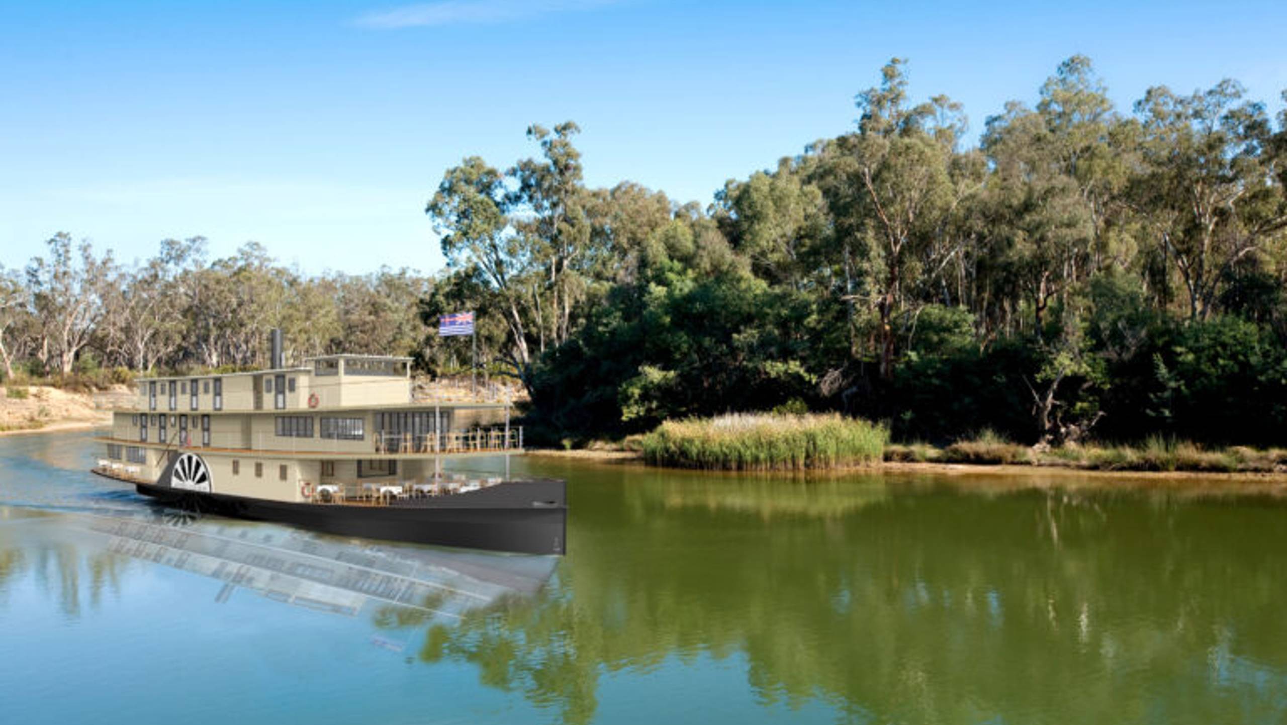 Operator illustration of PS Australian Star on the Murray River