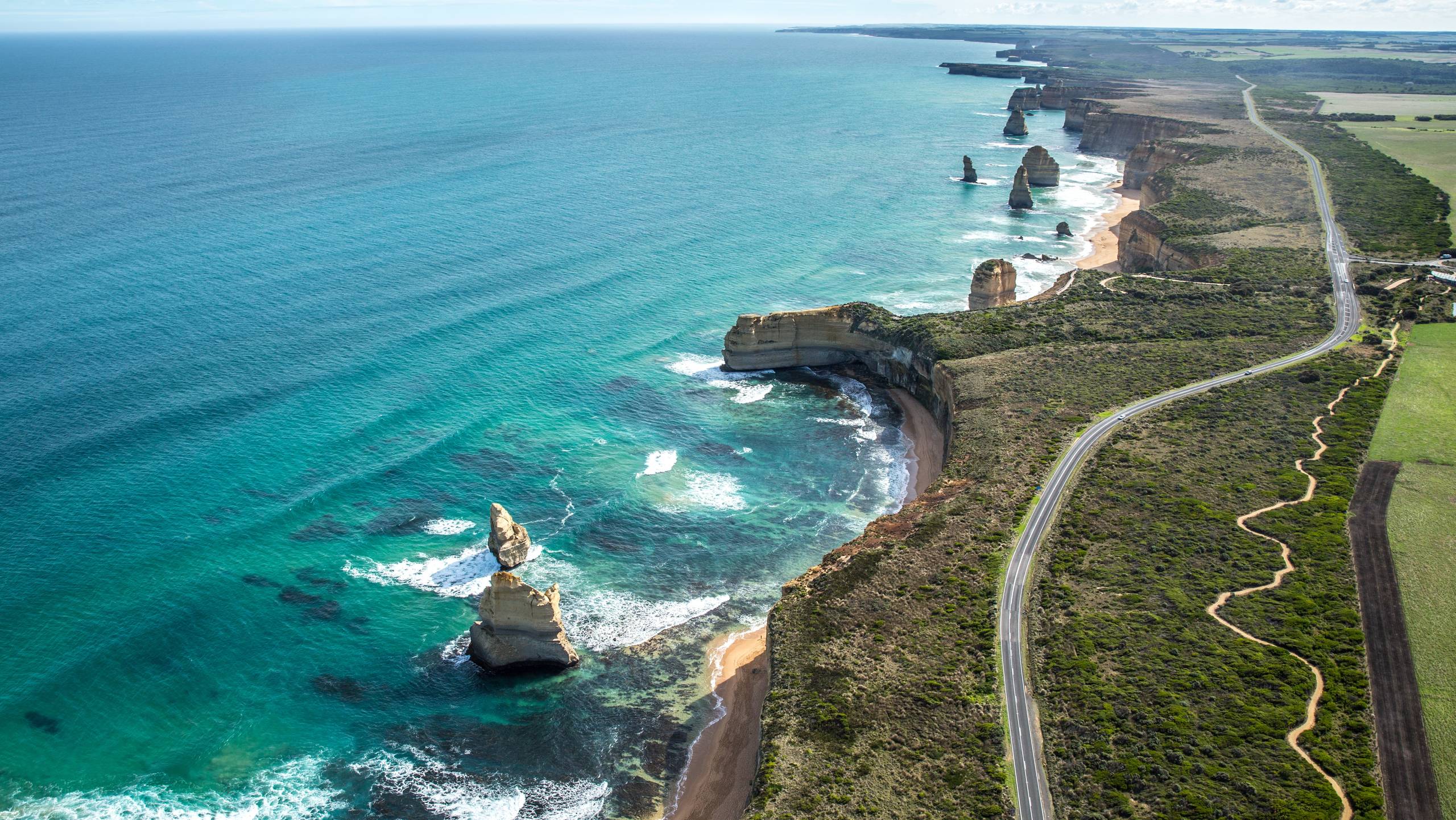 The Great Ocean Road winding along the Victorian coast